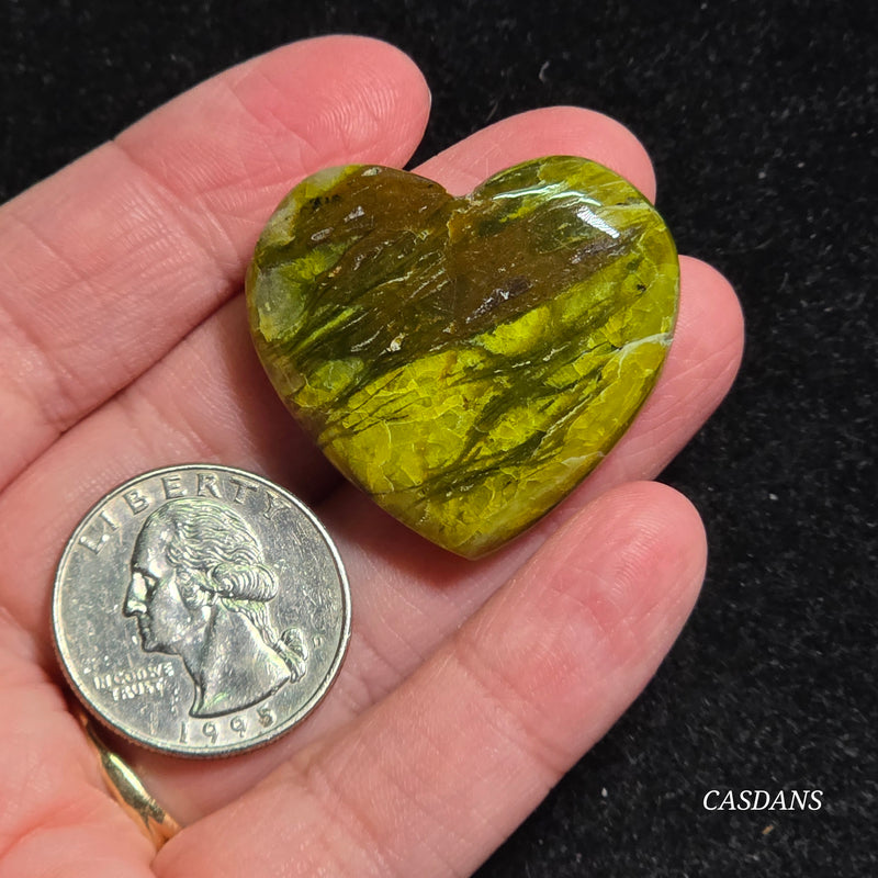Green Opal Heart Cabochon