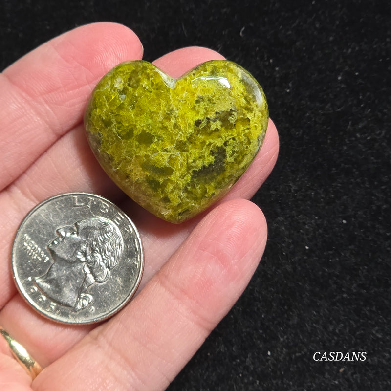Green Opal Heart Cabochon