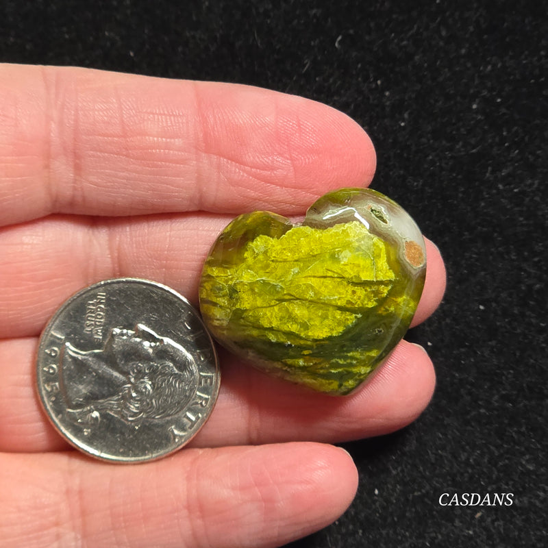 Green Opal Heart Cabochon