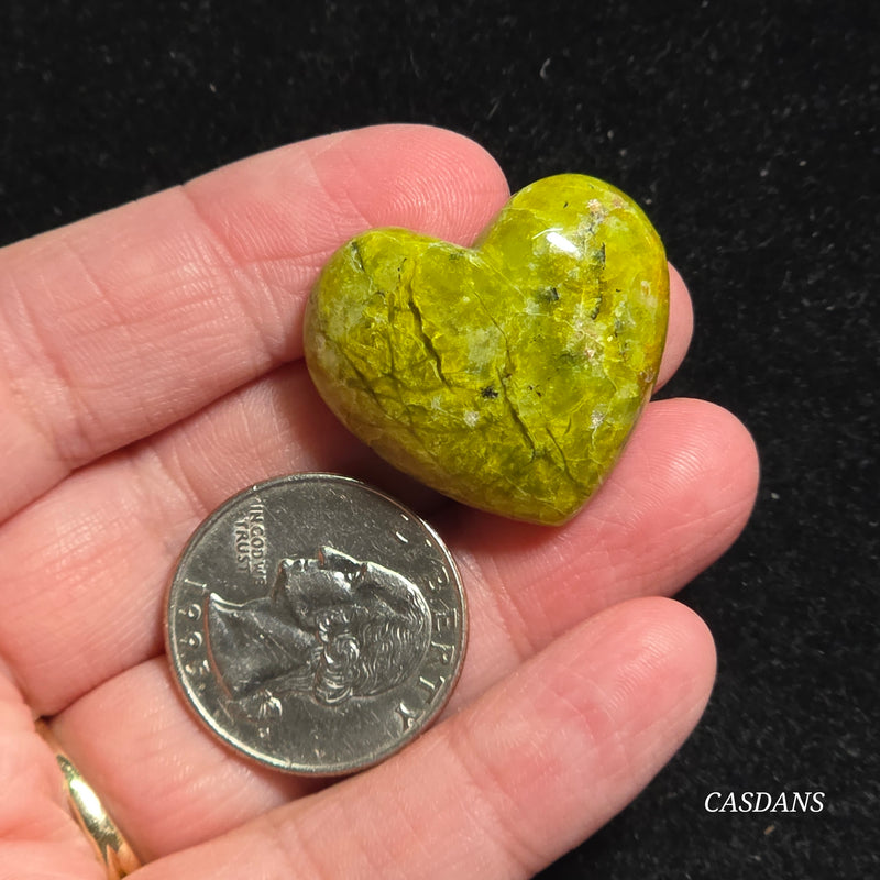Green Opal Heart Cabochon