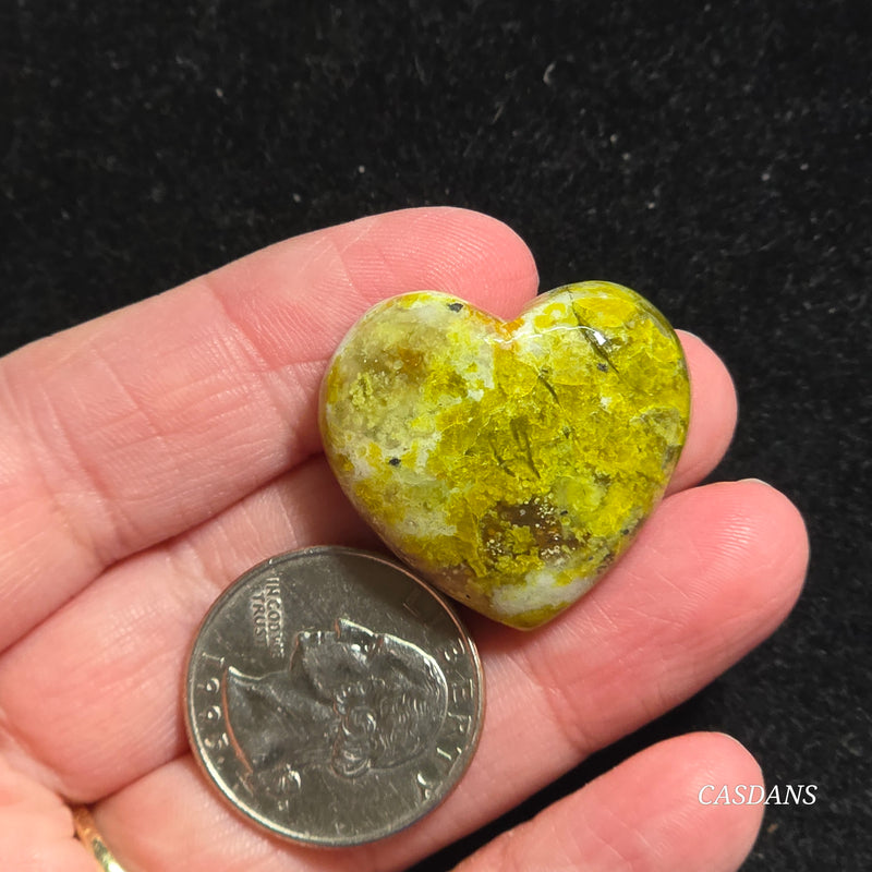 Green Opal Heart Cabochon