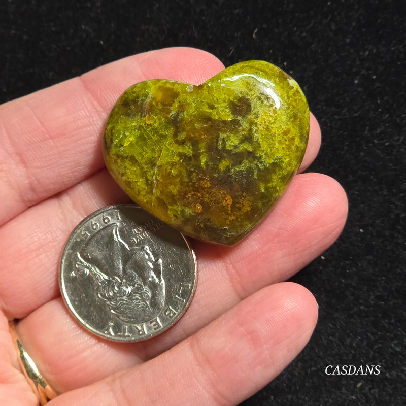 Green Opal Heart Cabochon