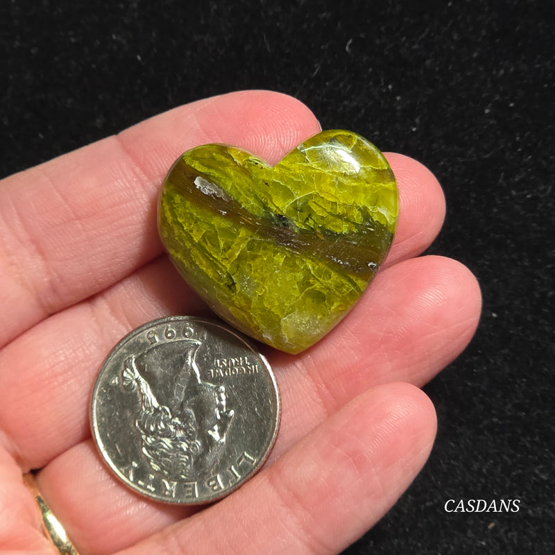 Green Opal Heart Cabochon