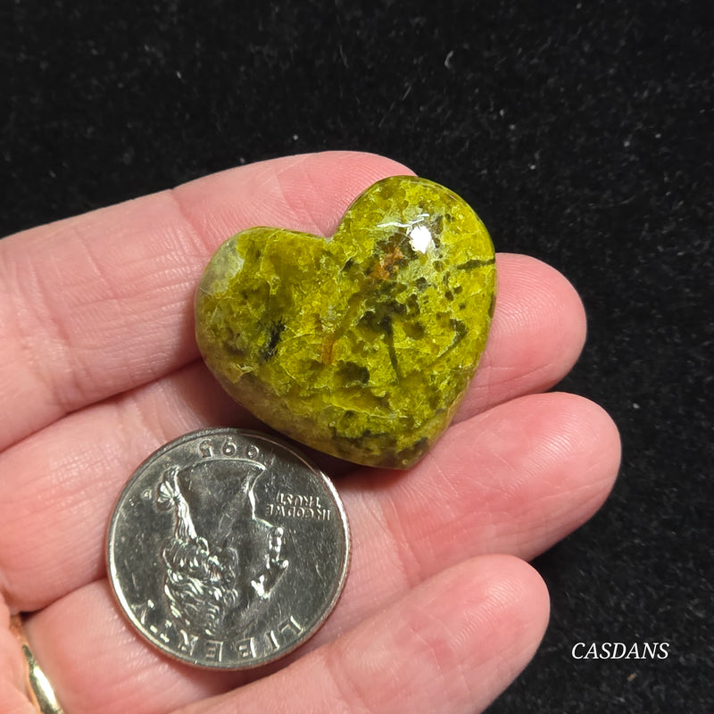 Green Opal Heart Cabochon