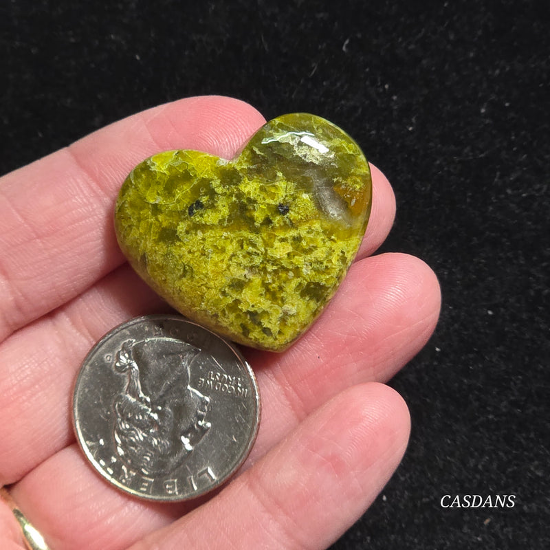 Green Opal Heart Cabochon