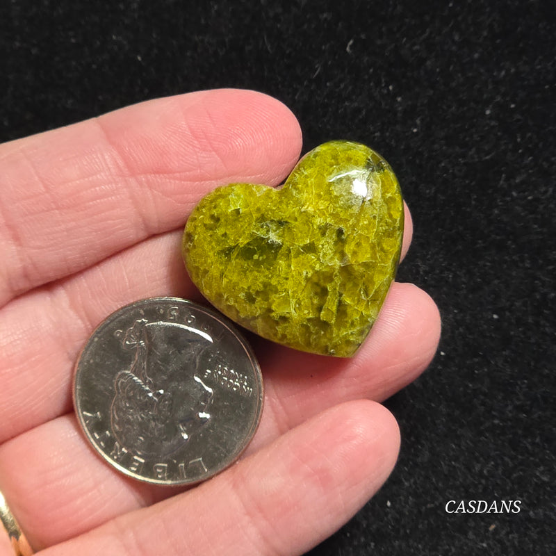 Green Opal Heart Cabochon