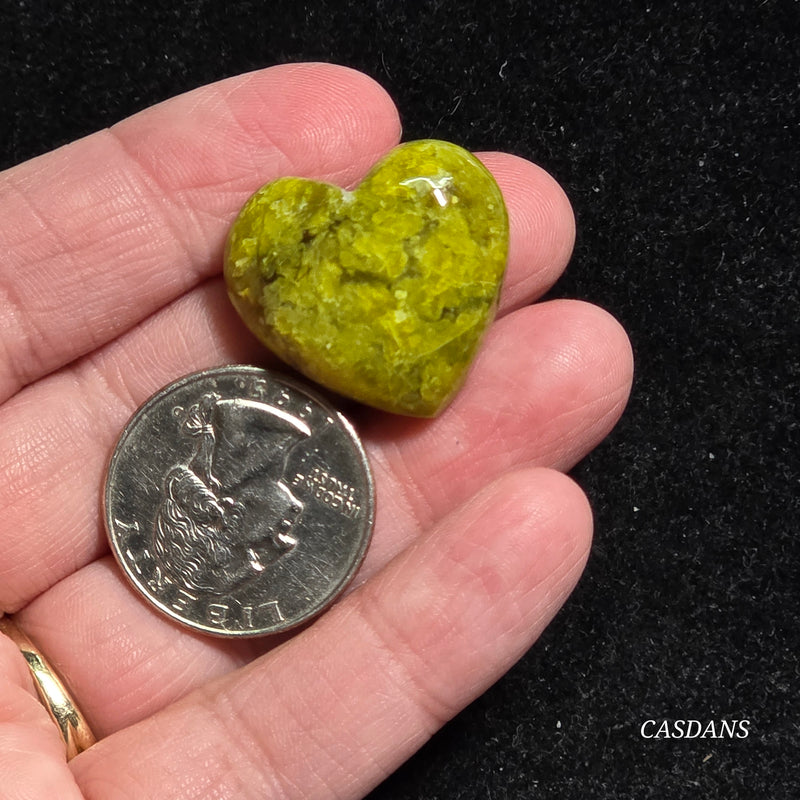 Green Opal Heart Cabochon