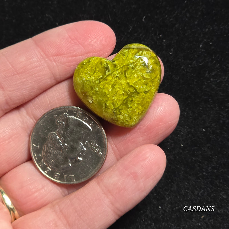 Green Opal Heart Cabochon