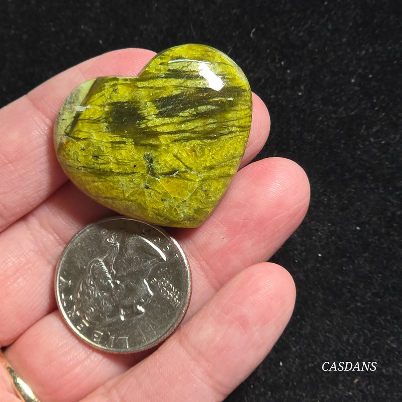 Green Opal Heart Cabochon