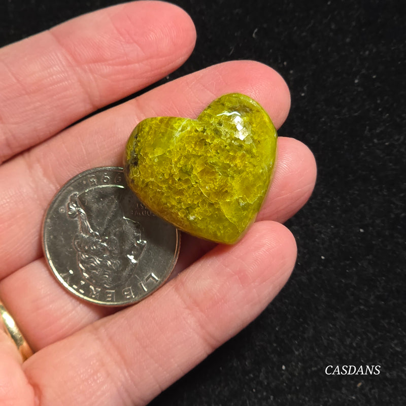Green Opal Heart Cabochon