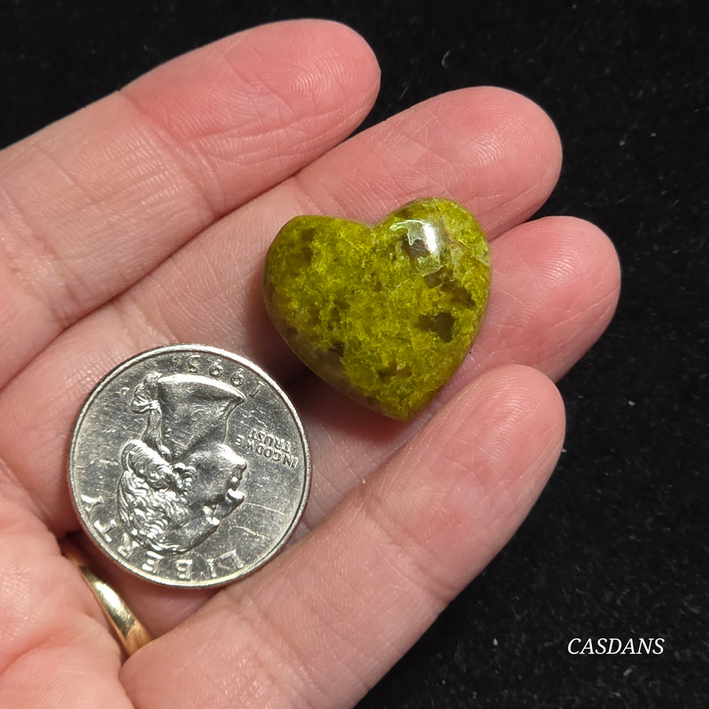 Green Opal Heart Cabochon
