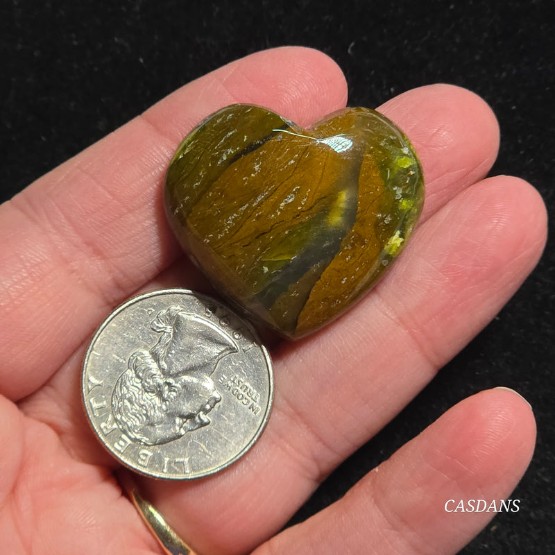 Green Opal Heart Cabochon