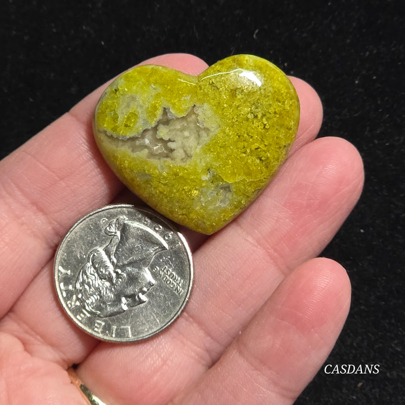 Green Opal Heart Cabochon