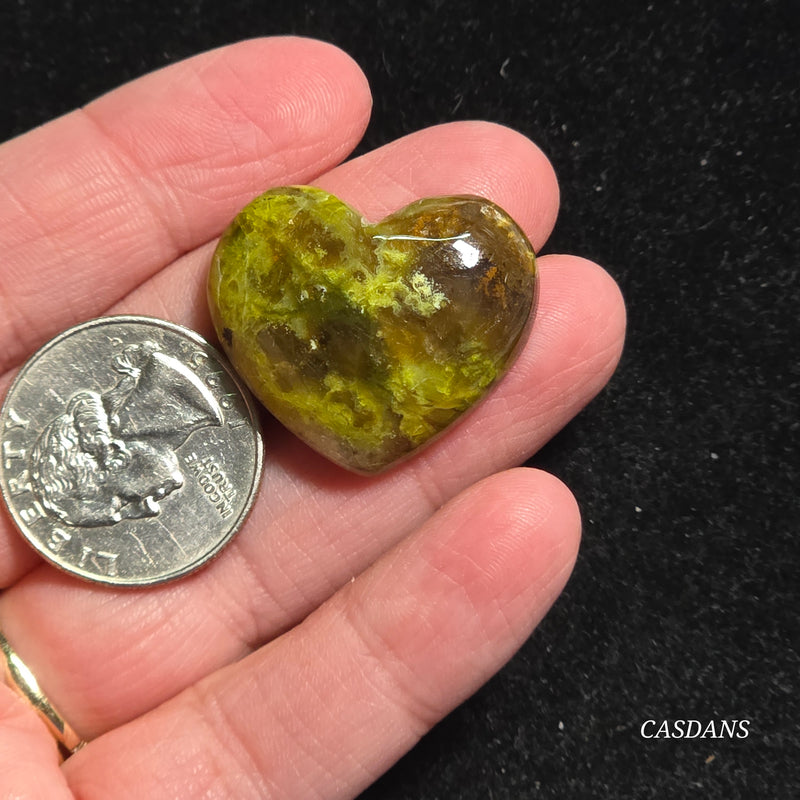 Green Opal Heart Cabochon