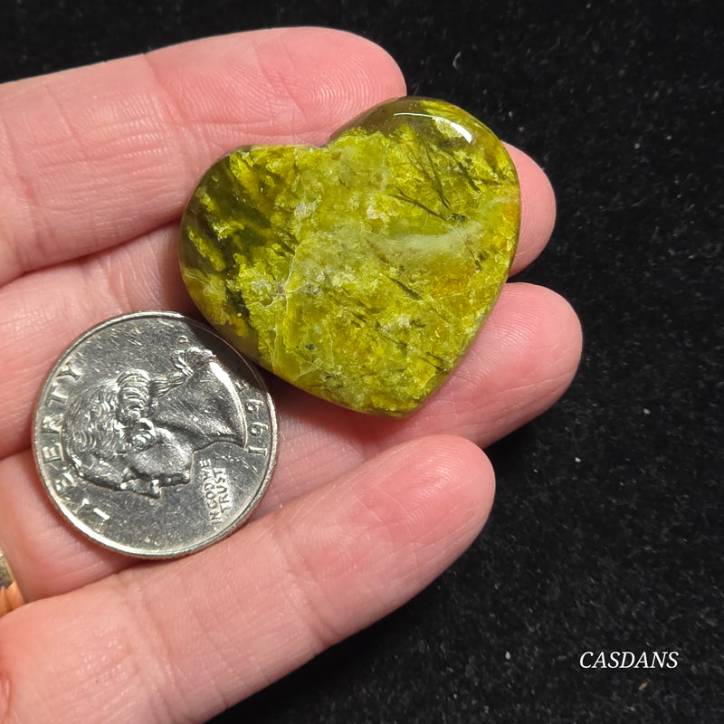 Green Opal Heart Cabochon