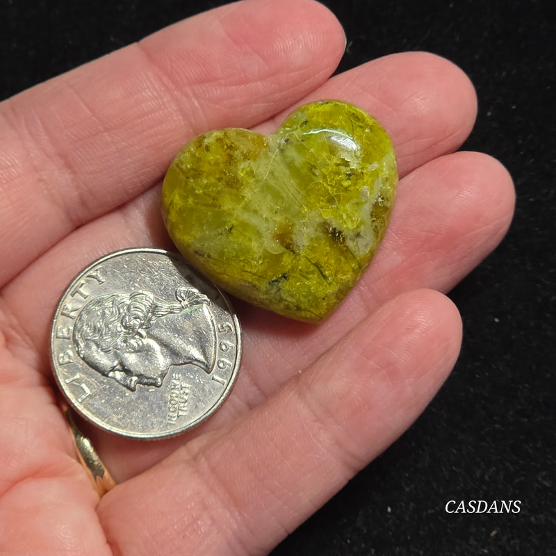 Green Opal Heart Cabochon