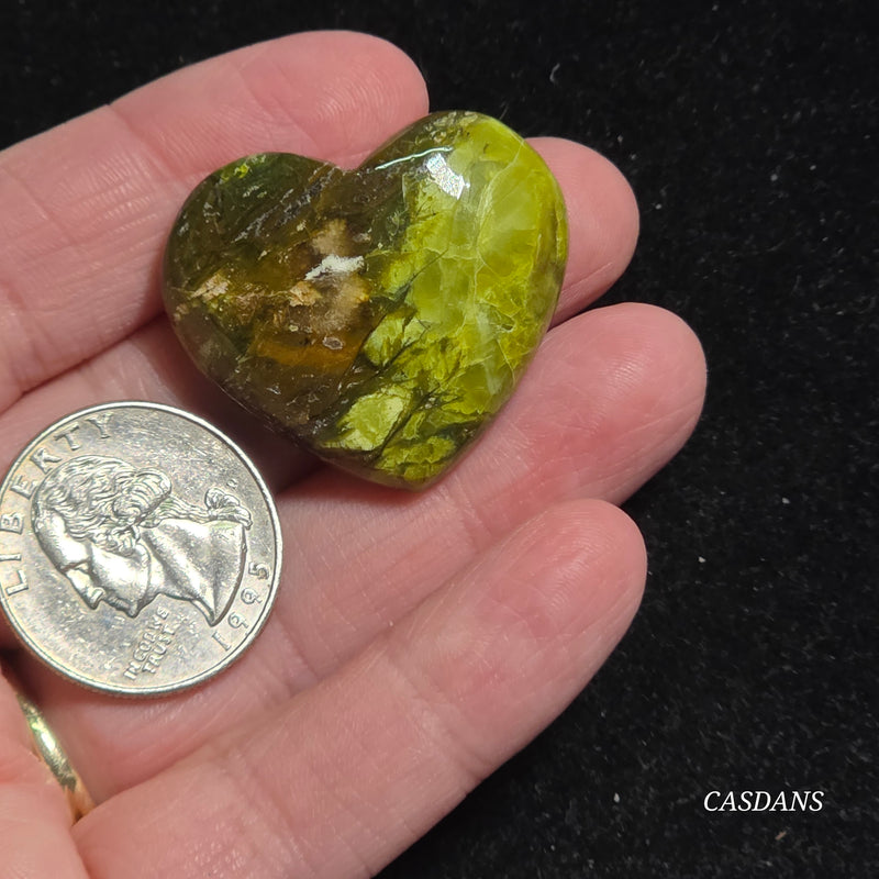 Green Opal Heart Cabochon