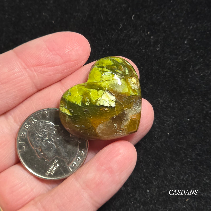 Green Opal Heart Cabochon