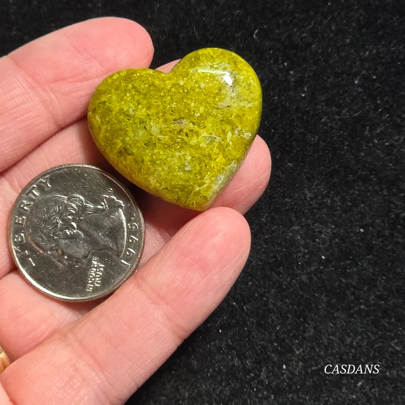 Green Opal Heart Cabochon