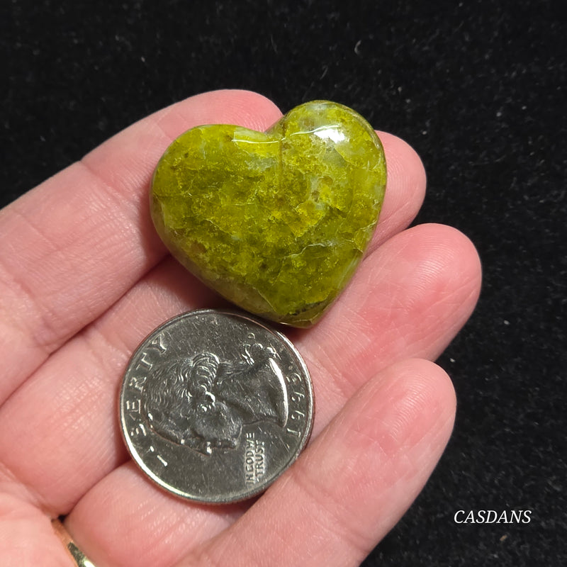 Green Opal Heart Cabochon