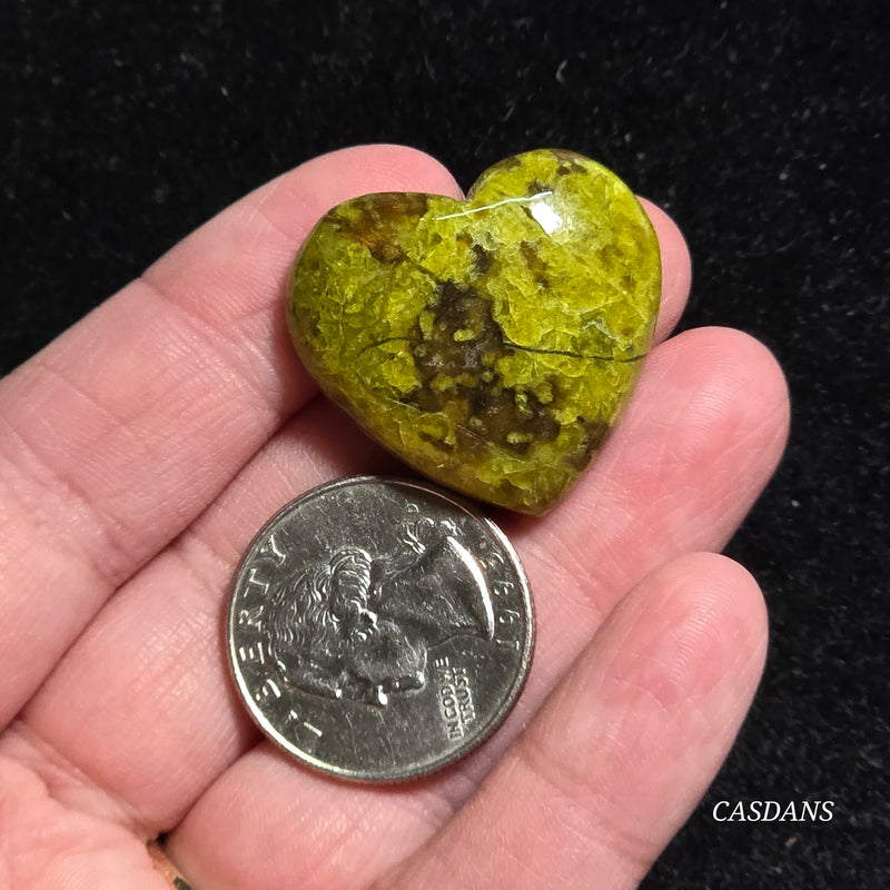 Green Opal Heart Cabochon