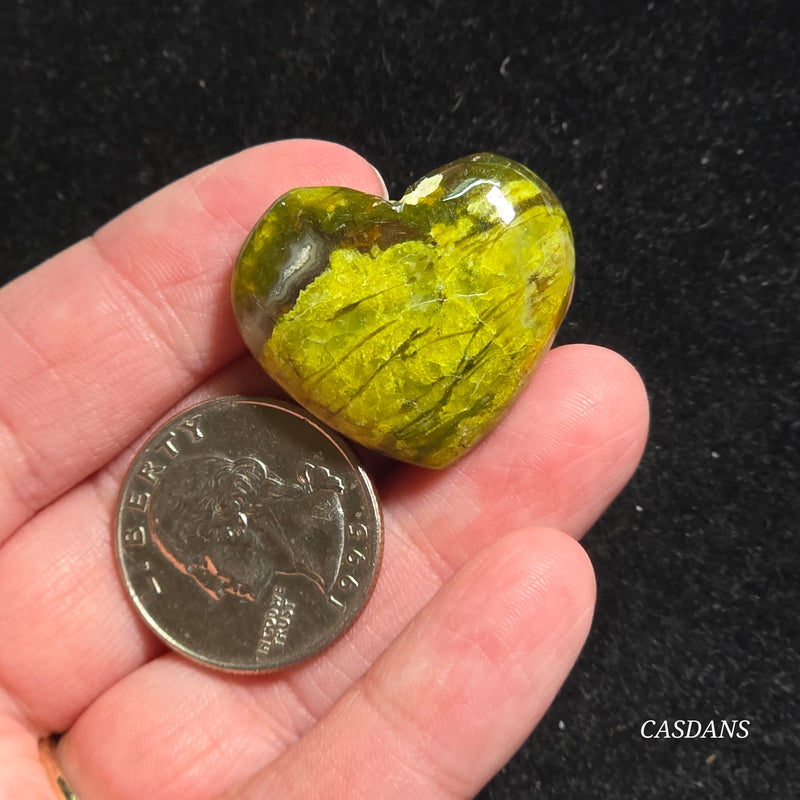 Green Opal Heart Cabochon