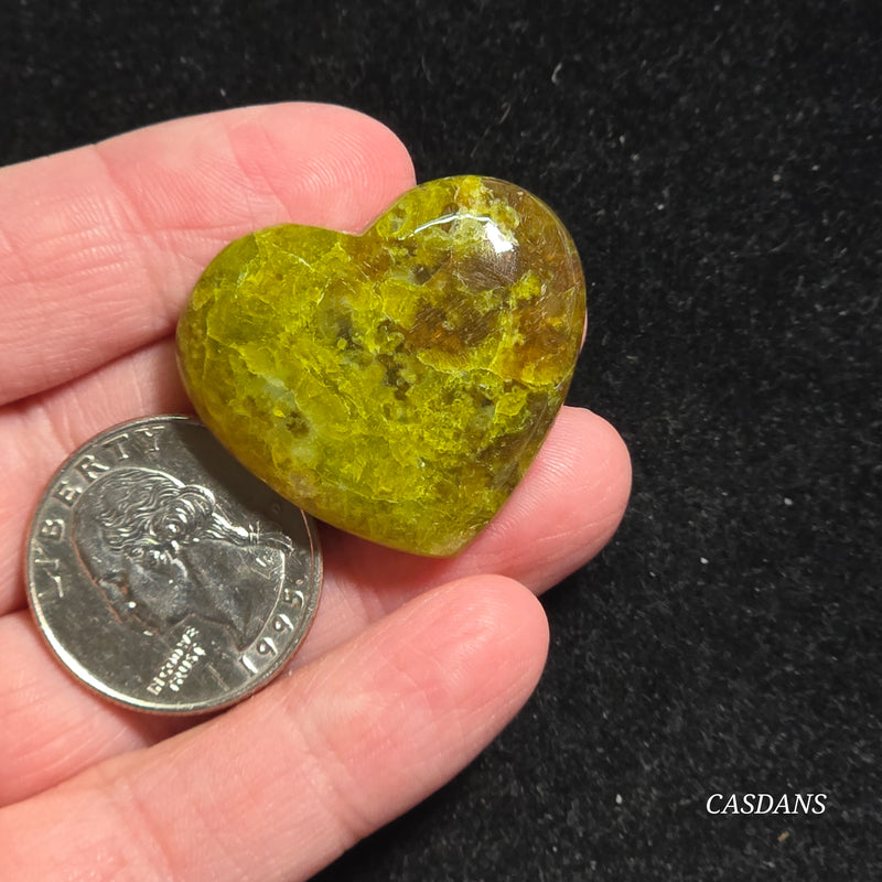 Green Opal Heart Cabochon