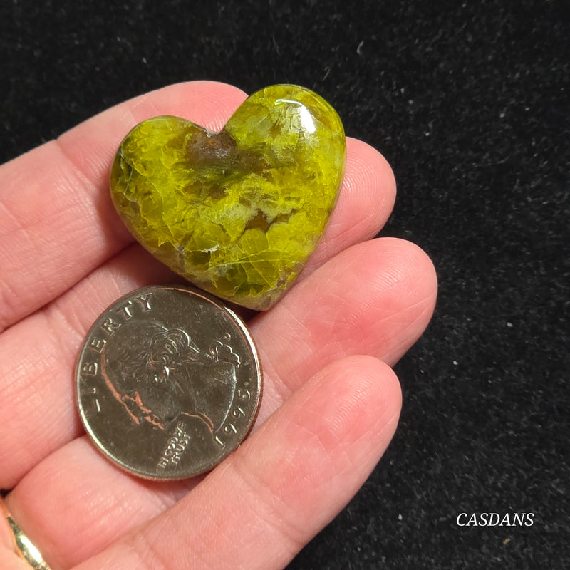 Green Opal Heart Cabochon