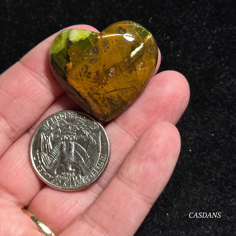 Green Opal Heart Cabochon
