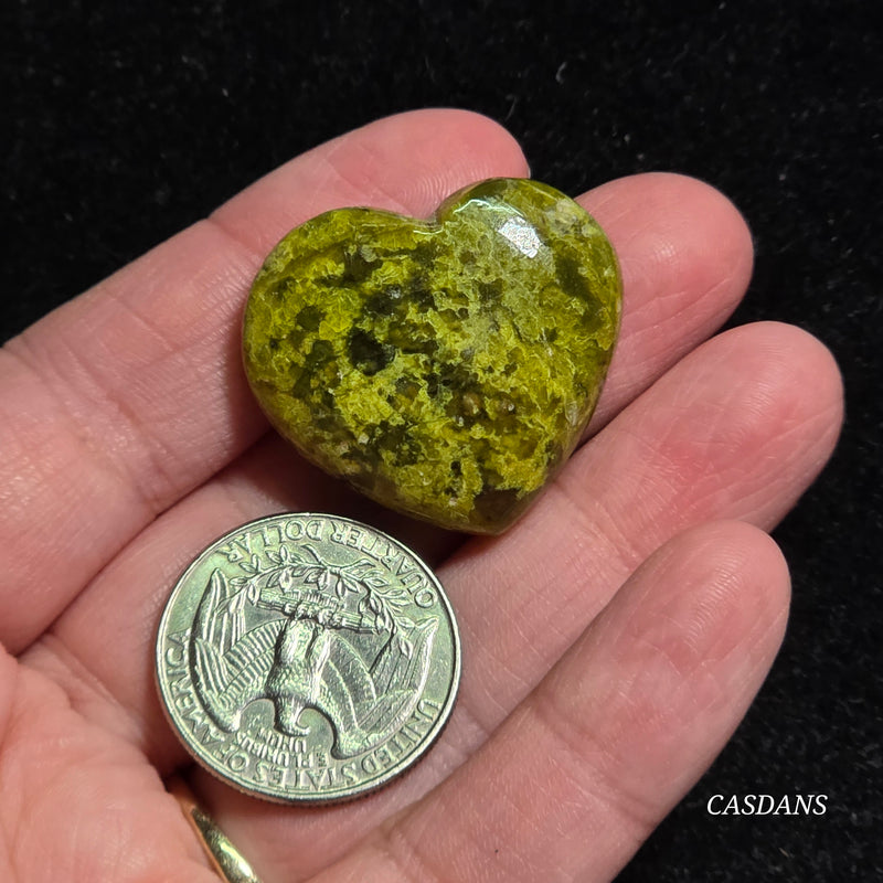 Green Opal Heart Cabochon