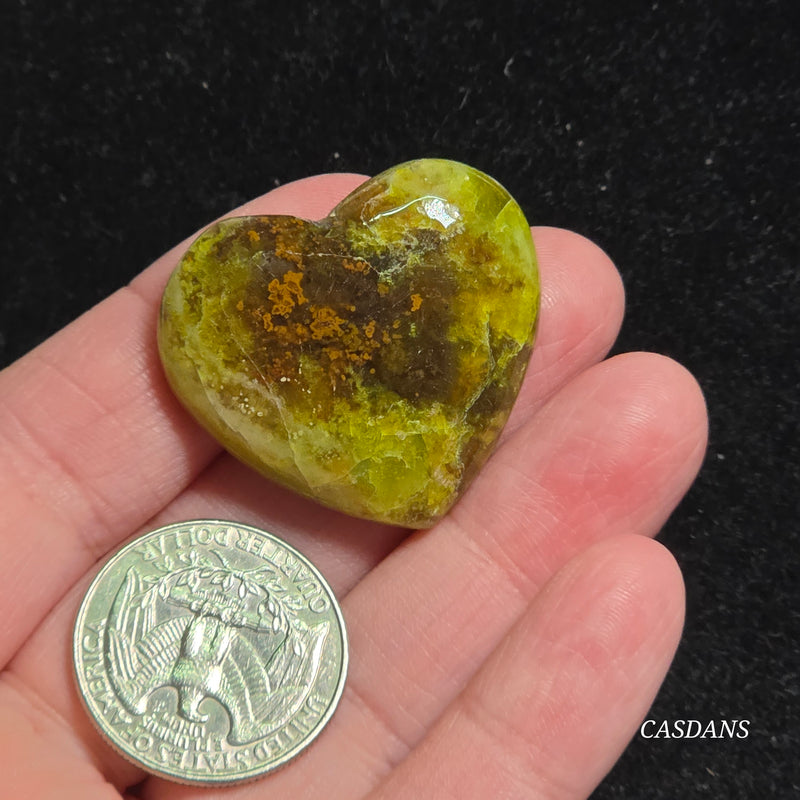 Green Opal Heart Cabochon