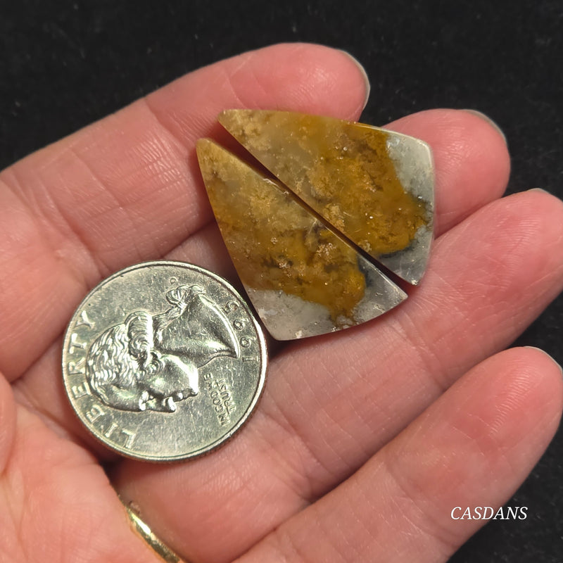 Jasper Cloud Stone Cabochon Pair
