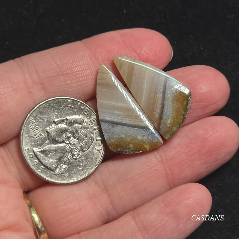 Jasper Cloud Stone Cabochon Pair