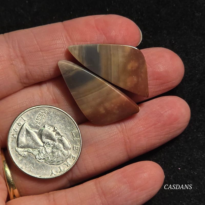 Jasper Cloud Stone Cabochon Pair