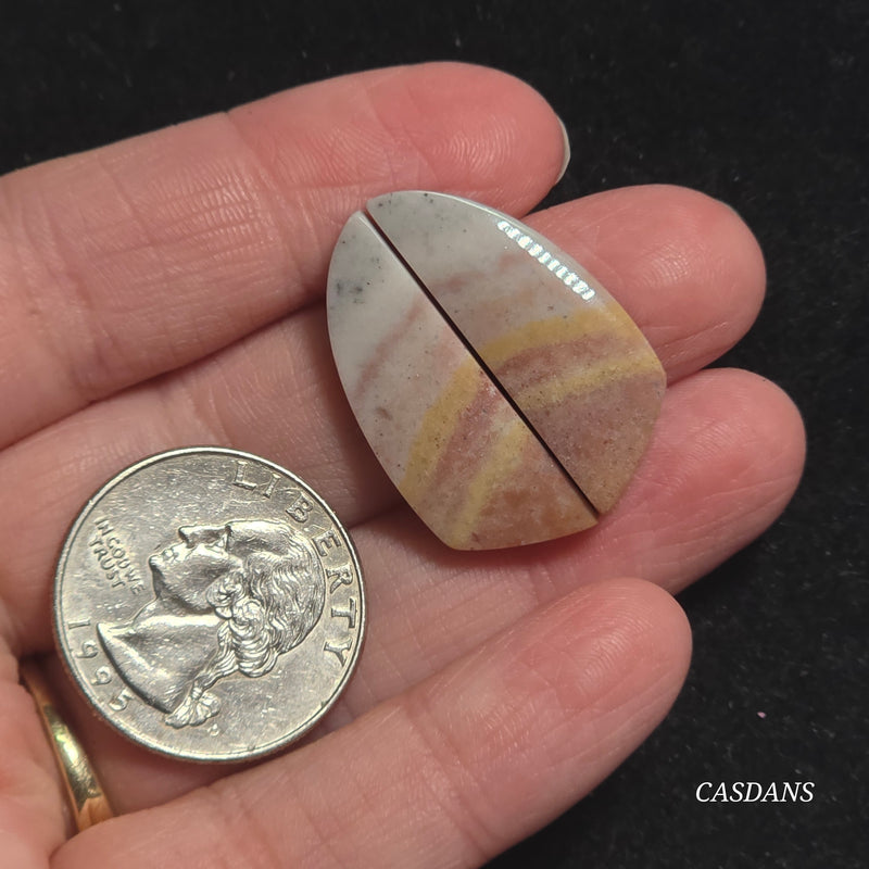 Jasper Cloud Stone Cabochon Pair