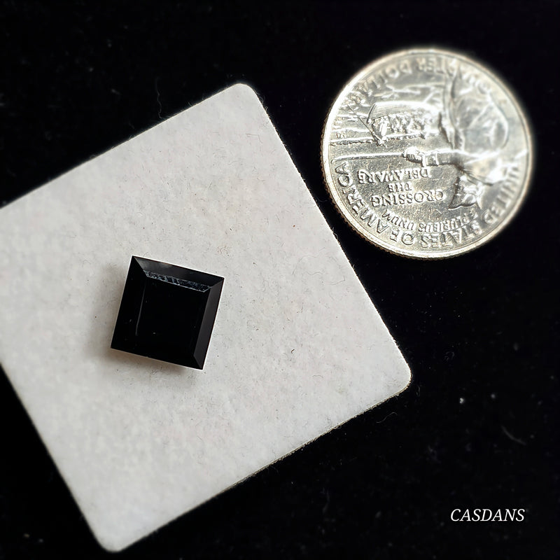 Black Diopside 10mm Princess Facet - Calibrated (1 piece)
