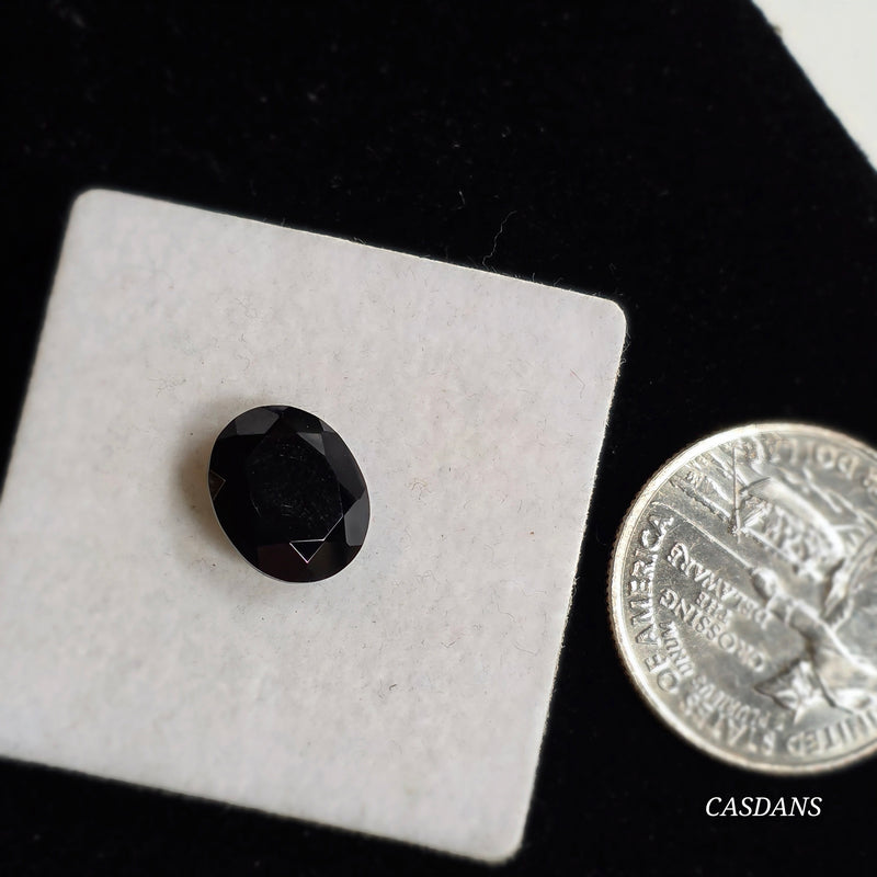 Black Diopside 10x12mm Oval Facet - Calibrated (1 piece)