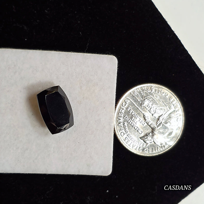 Black Diopside 10x14mm Cushion Facet - Calibrated (1 piece)