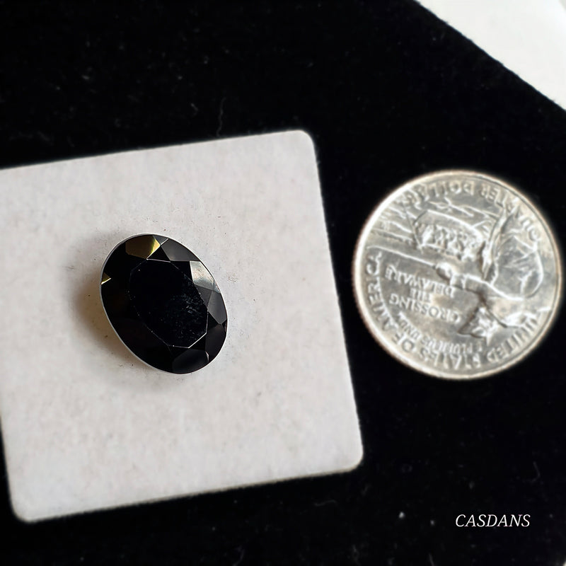 Black Diopside 12x16mm Oval Facet - Calibrated (1 piece)