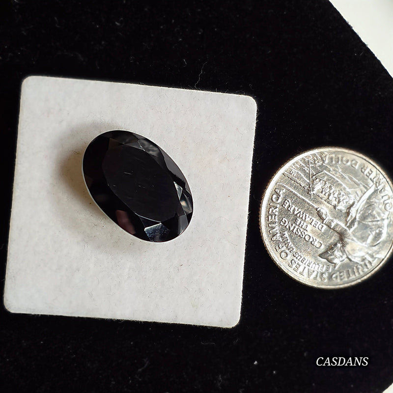 Black Diopside 15x20mm Oval Facet - Calibrated (1 piece)