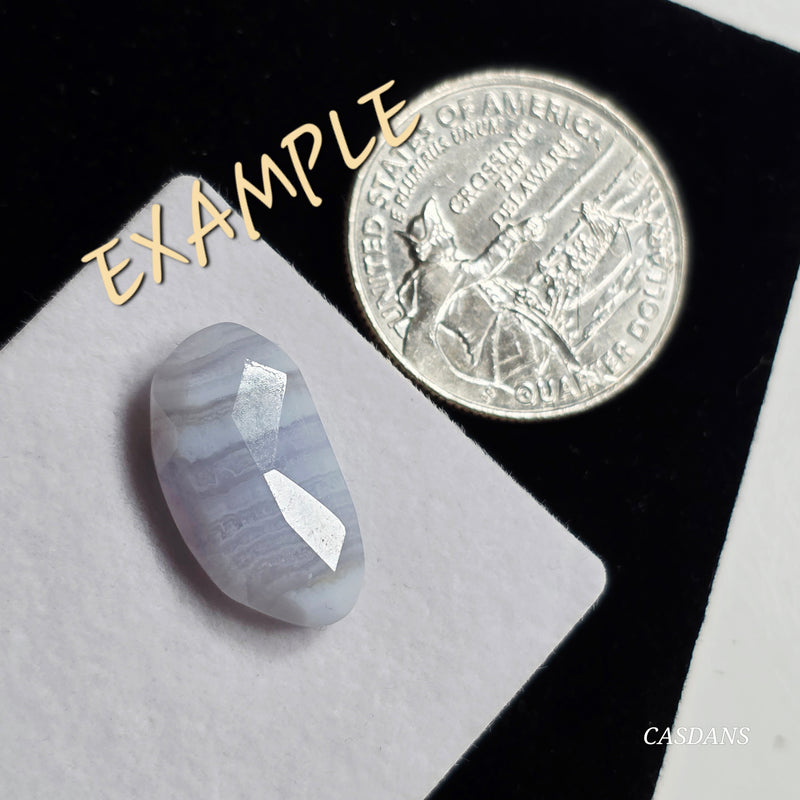 Rosecut  Blue Lace Agate 10x20mm Cabochon (1 Piece)