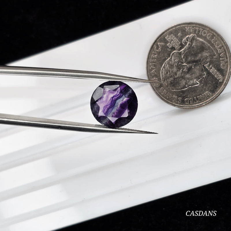 Rainbow Fluorite 12mm Round Facet