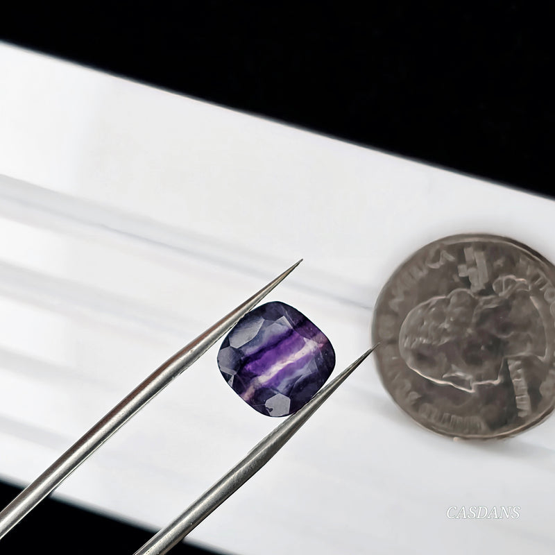 Rainbow Fluorite 10mm Cushion Cut Facet