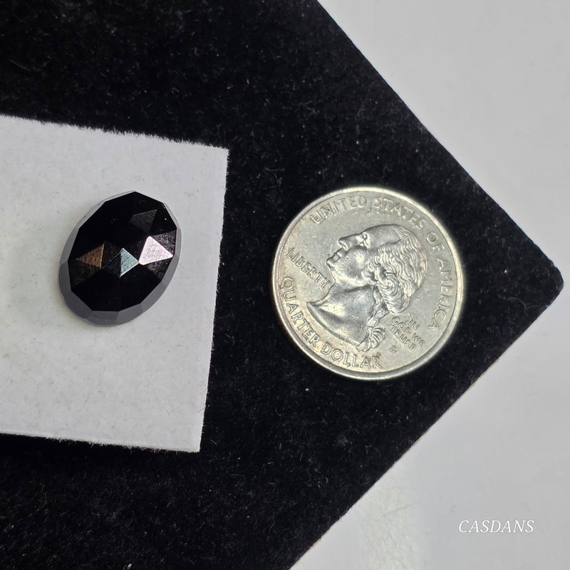 Black Onyx 12x16mm Oval Rosecut Cabochon