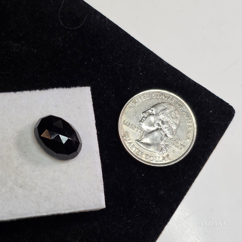 Black Onyx 10x14mm Oval Rosecut Cabochon