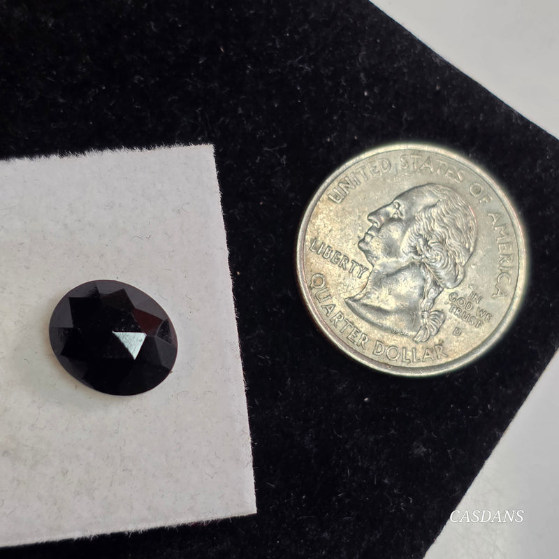 Black Onyx 10x12mm Oval Rosecut Cabochon
