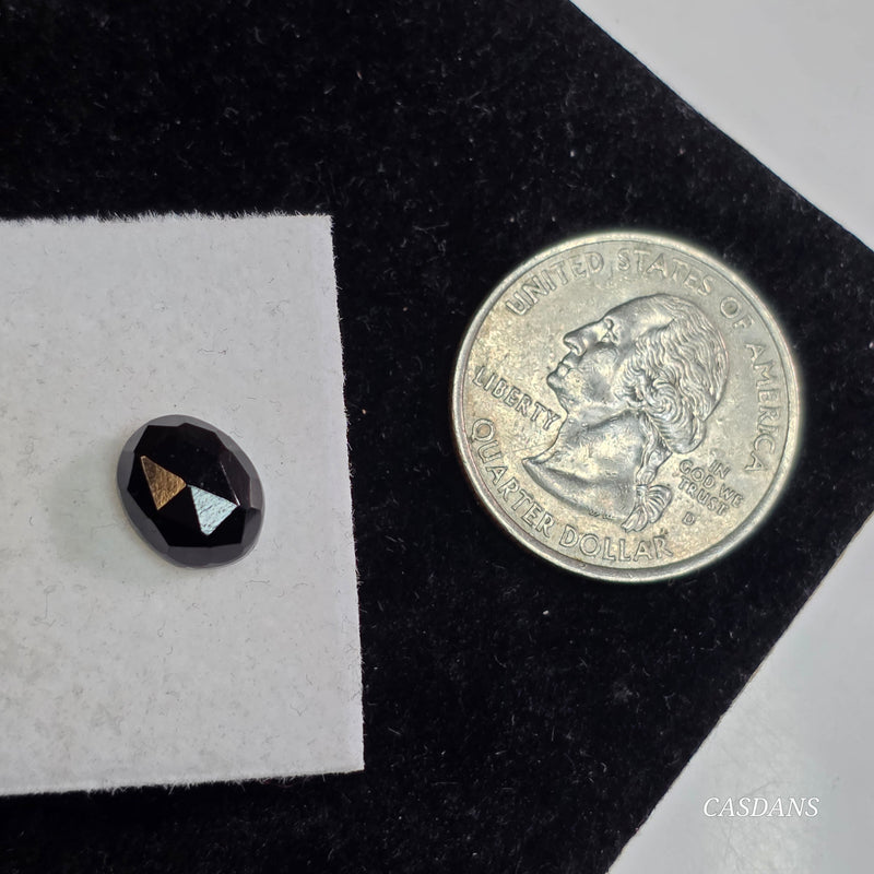 Black Onyx  8x10mm Oval Rosecut Cabochon