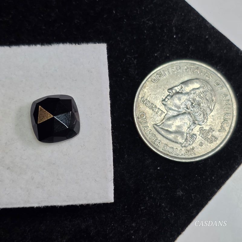 Black Onyx  10mm Cushion Rosecut Cabochon