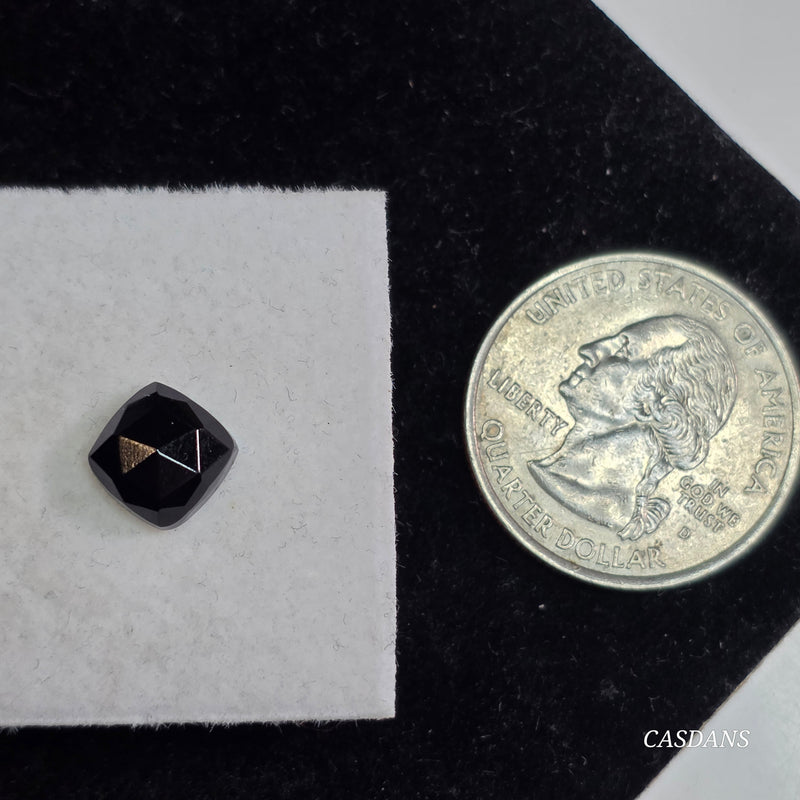Black Onyx  8mm Cushion Rosecut Cabochon