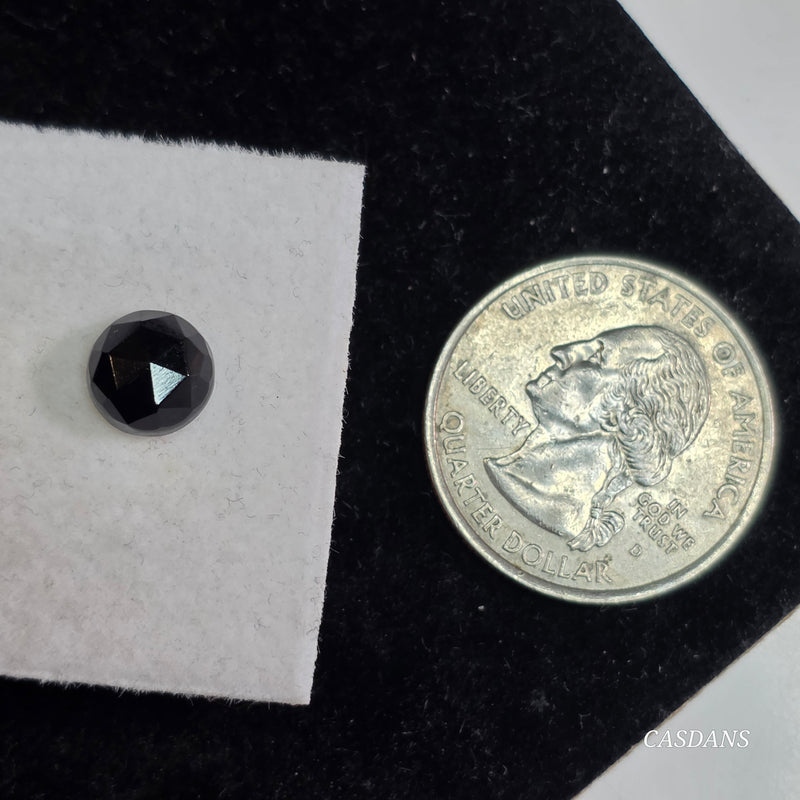 Black Onyx  8mm Round Rosecut Cabochon